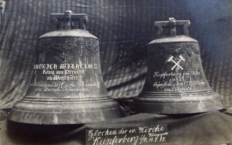 Dzwony z kościoła w Miedziance, które zostały przetopione na potrzeby działań wojennych - 1917 r.