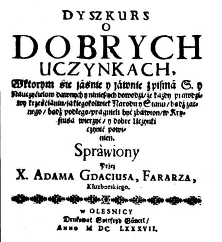 Dzieło ks. Gdacjusza o dobrych uczynkach
