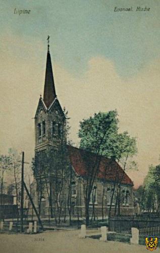 Nieistniejący kościół ewangelicki w Lipinach - początek XX wieku