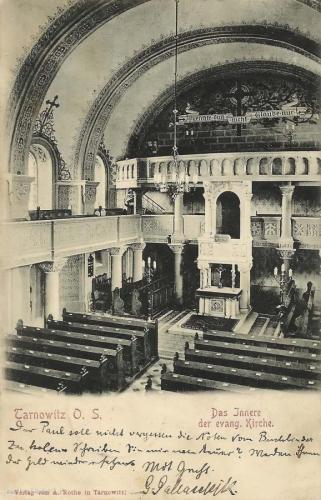 1906 , Tarnowskie Góry - Wnętrze kościoła ewangelickiego