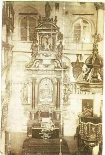 Kościół im. Żłóbka Chrystusa we Wschowie (Kripplein Christi), wnetrze kościoła sprzed 1945 r.