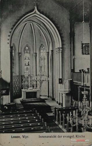 Łasin - kościół ewangelicki - wnętrze