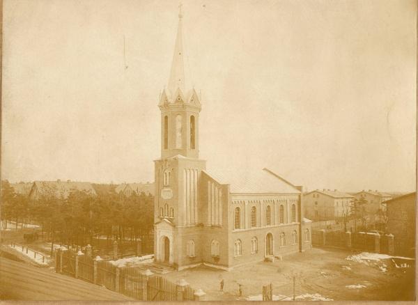 Kościół ewangelicki w Zawierciu - ok. 1900 r.