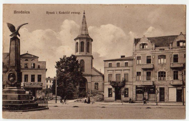 Widok na kościół w Brodnicy, archiwalne